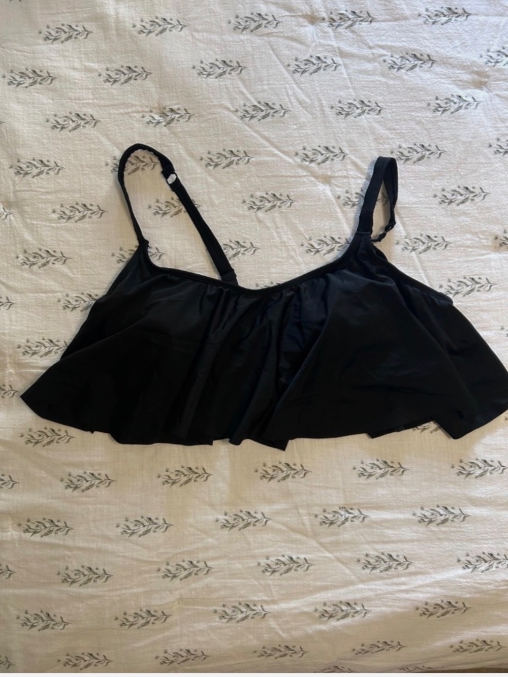 Torrid Swim Bikini Top Black Wireless Size 1 With Flounce